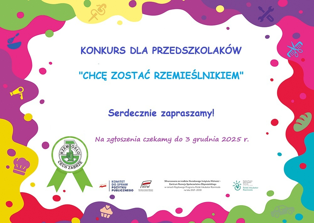 Konkurs dla przedszkolaków pt. Chcę zostać rzemieślnikiem