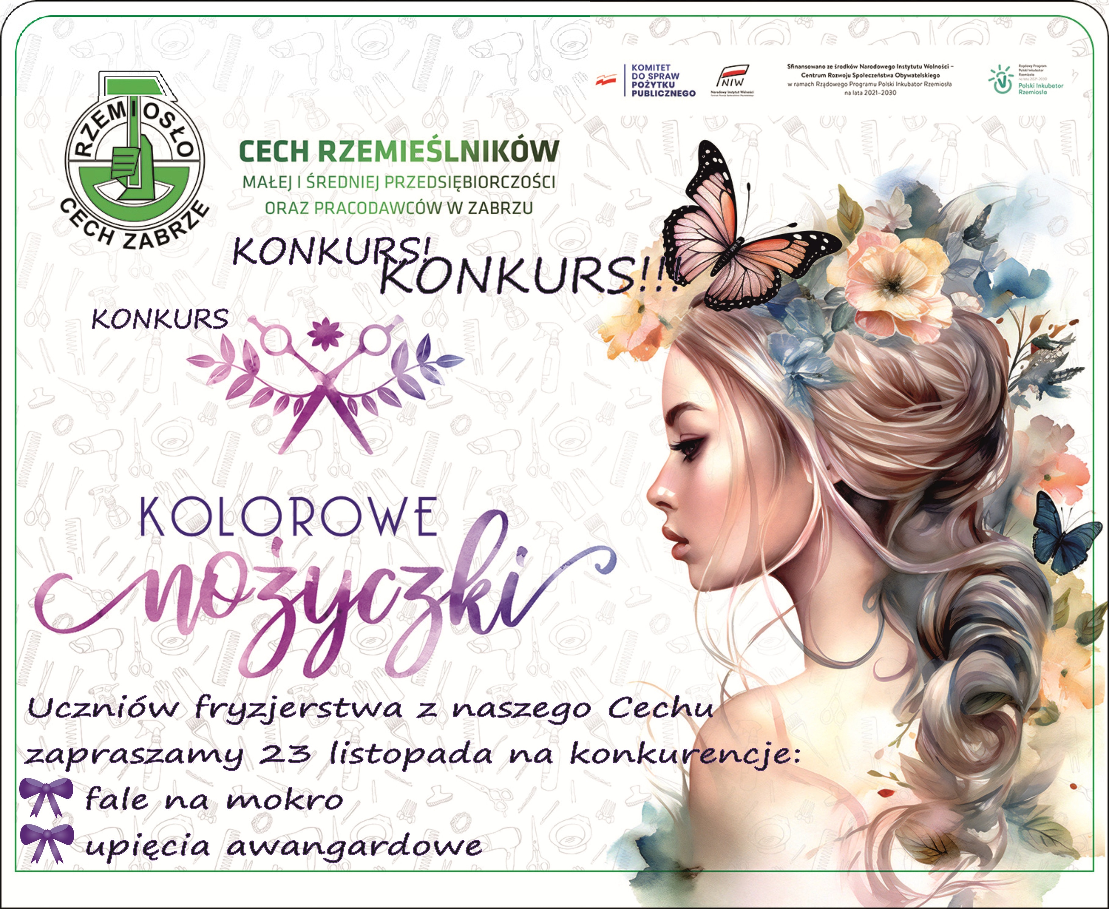 23 listopada konkurs fryzjerski KOLOROWE NOŻYCZKI