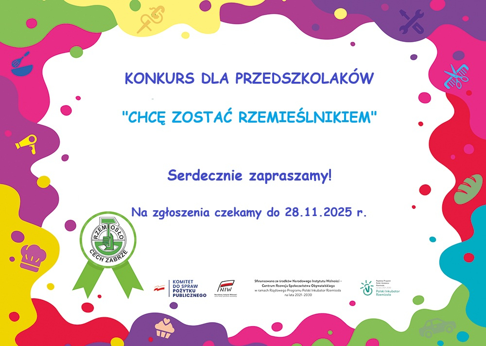 Konkurs dla przedszkolaków pt. Chcę zostać rzemieślnikiem